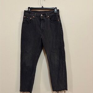 Levi's Black Charcoal Straight Jeans